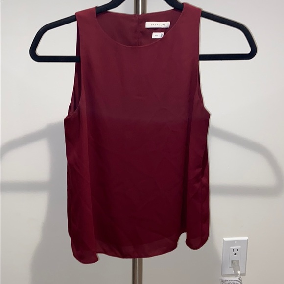 Babaton dark red double sheer tank - Picture 3 of 4